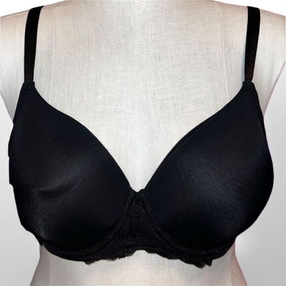 Plus Size Ambrielle Black Lightly Lined Wired Bra Size 38DDD - Picture 2 of 6